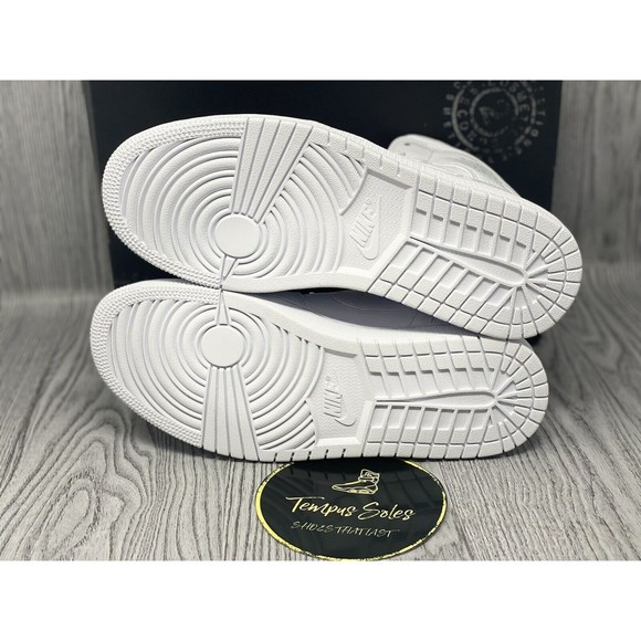 Nike Air Jordan 1 Mid 554724-109 White/Pure Platinum Men\'s B-GRADE Sz 8.5 main image 5